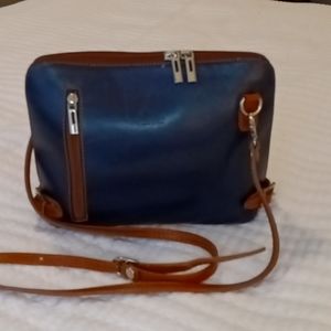 Vera Pelle Leather Purse Navy